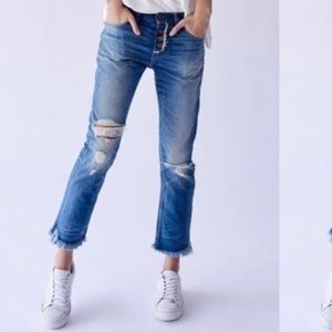 NSF Distressed Button Fly Jeans
